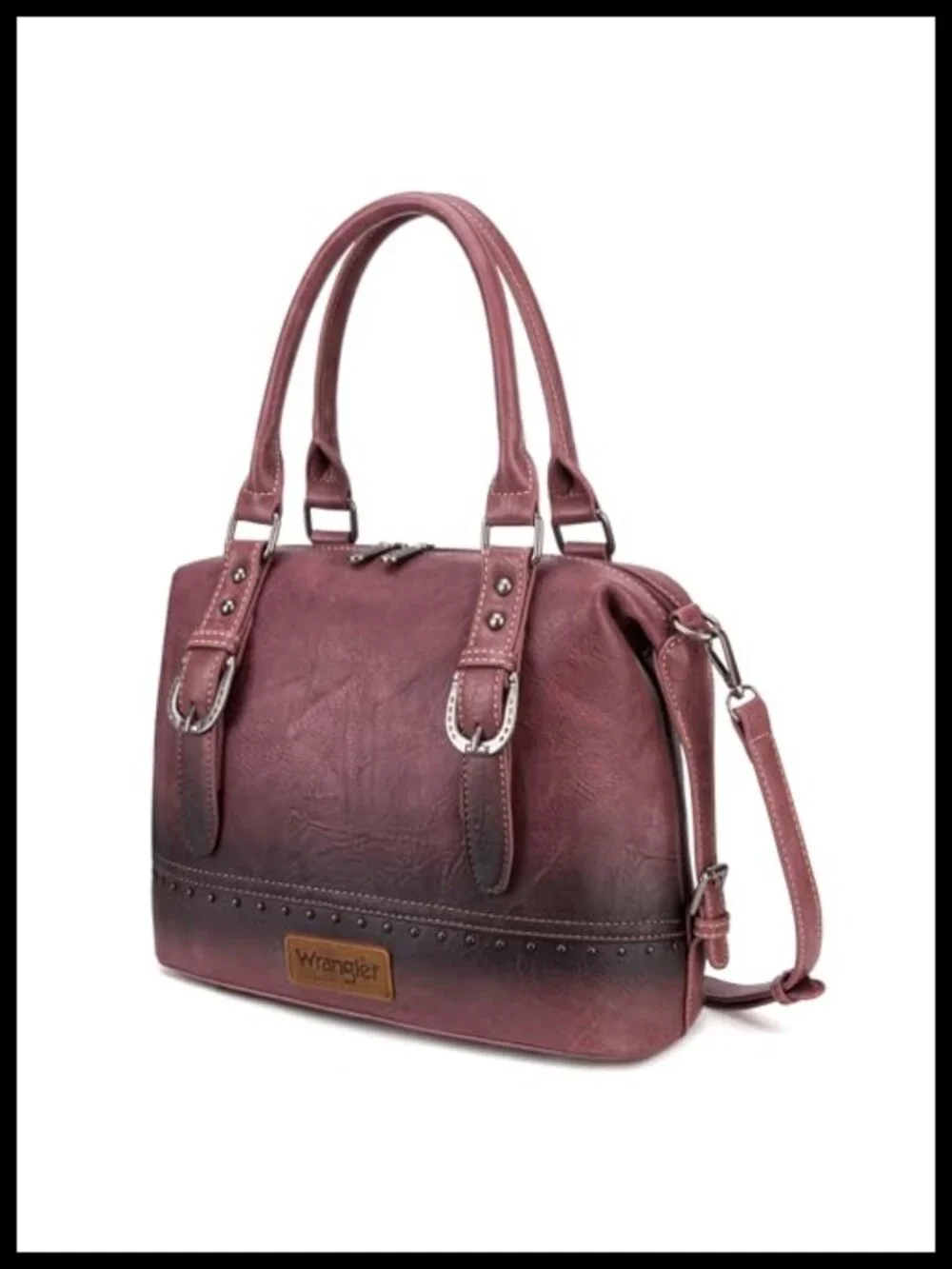 Wrangler Vintage Western Doctor Bag Hobo Purse Faux Leather Satchel Handbag